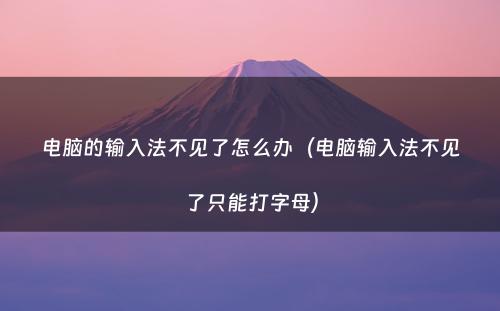 电脑的输入法不见了怎么办（电脑输入法不见了只能打字母）