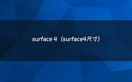 surface 4（surface4尺寸）