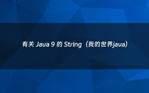 有关 Java 9 的 String（我的世界java）