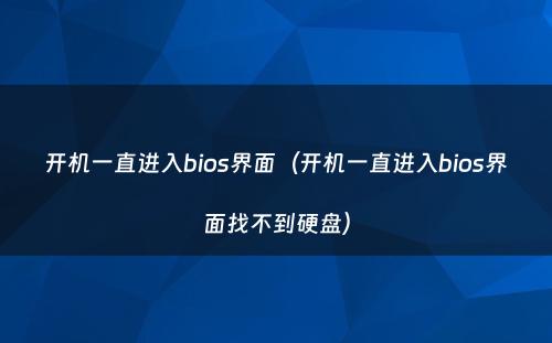 开机一直进入bios界面（开机一直进入bios界面找不到硬盘）