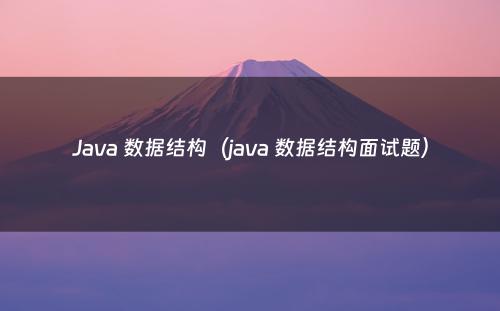 Java 数据结构（java 数据结构面试题）