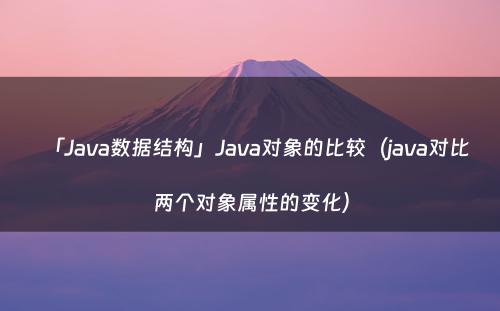 「Java数据结构」Java对象的比较（java对比两个对象属性的变化）