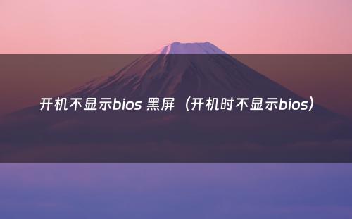 开机不显示bios 黑屏（开机时不显示bios）