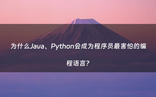 为什么Java、Python会成为程序员最害怕的编程语言?
