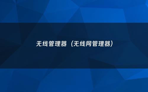 无线管理器（无线网管理器）