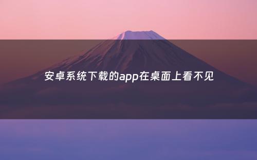 安卓系统下载的app在桌面上看不见