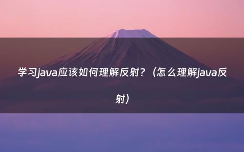 学习java应该如何理解反射?（怎么理解java反射）