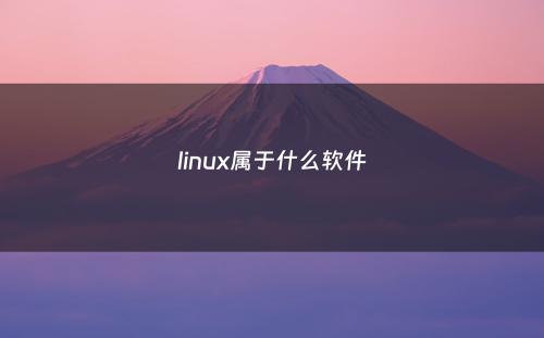 linux属于什么软件