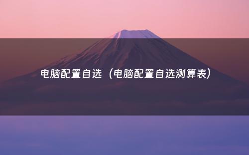 电脑配置自选（电脑配置自选测算表）