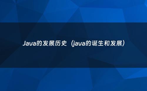 Java的发展历史（java的诞生和发展）