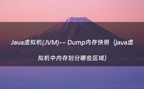Java虚拟机(JVM)-- Dump内存快照（java虚拟机中内存划分哪些区域）