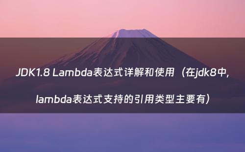 JDK1.8 Lambda表达式详解和使用（在jdk8中,lambda表达式支持的引用类型主要有）