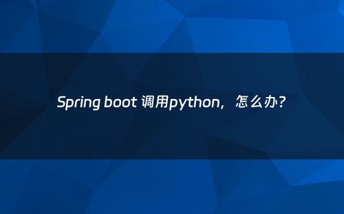 Spring boot 调用python，怎么办?