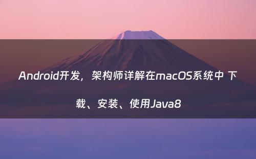 Android开发，架构师详解在macOS系统中 下载、安装、使用Java8