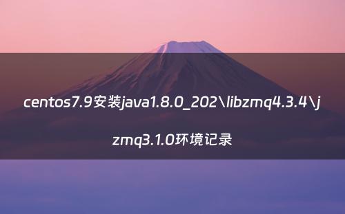 centos7.9安装java1.8.0_202\libzmq4.3.4\jzmq3.1.0环境记录