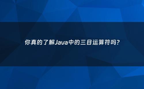 你真的了解Java中的三目运算符吗?