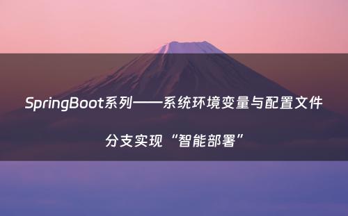 SpringBoot系列——系统环境变量与配置文件分支实现“智能部署”