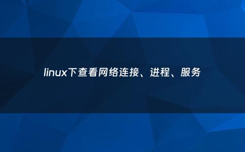linux下查看网络连接、进程、服务