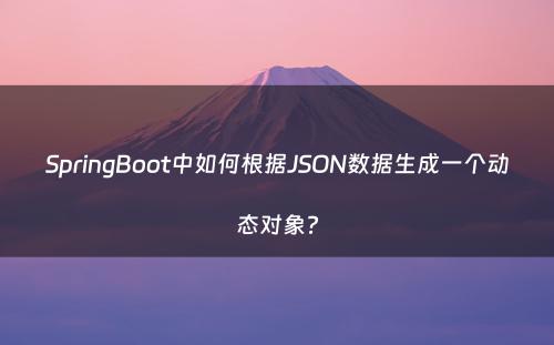SpringBoot中如何根据JSON数据生成一个动态对象?