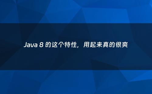 Java 8 的这个特性，用起来真的很爽