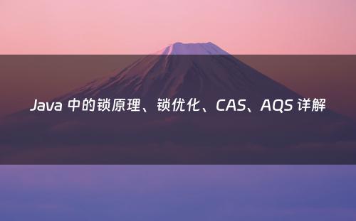 Java 中的锁原理、锁优化、CAS、AQS 详解