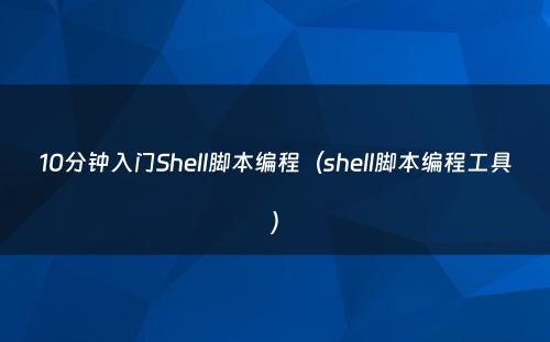 10分钟入门Shell脚本编程（shell脚本编程工具）