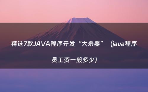 精选7款JAVA程序开发“大杀器”（java程序员工资一般多少）