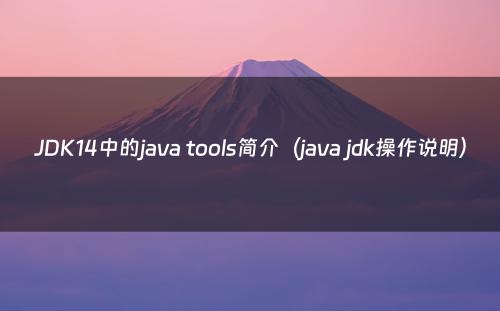 JDK14中的java tools简介（java jdk操作说明）