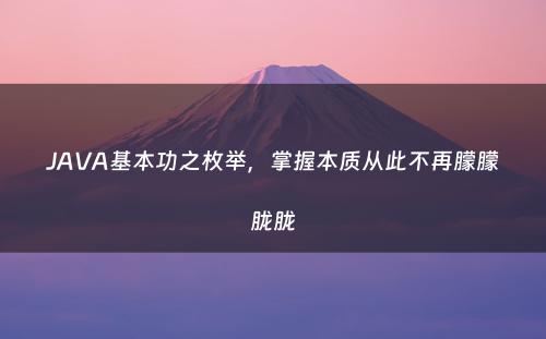 JAVA基本功之枚举，掌握本质从此不再朦朦胧胧