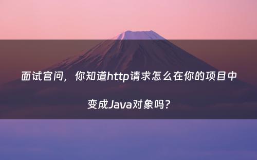 面试官问，你知道http请求怎么在你的项目中变成Java对象吗?
