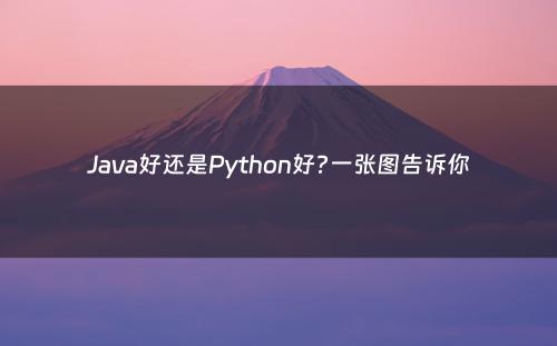 Java好还是Python好?一张图告诉你