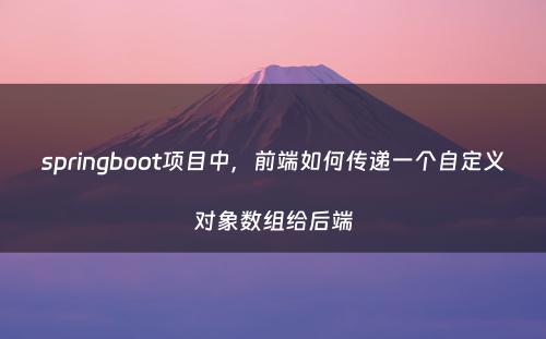 springboot项目中，前端如何传递一个自定义对象数组给后端