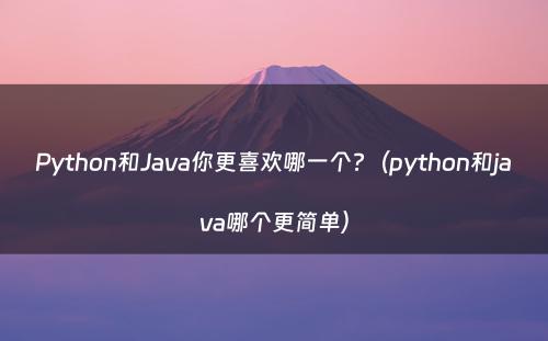 Python和Java你更喜欢哪一个?（python和java哪个更简单）