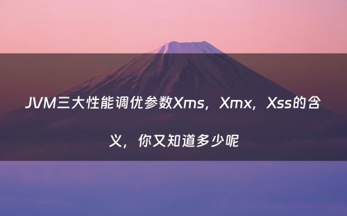 JVM三大性能调优参数Xms，Xmx，Xss的含义，你又知道多少呢