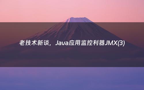 老技术新谈，Java应用监控利器JMX(3)