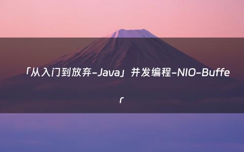 「从入门到放弃-Java」并发编程-NIO-Buffer