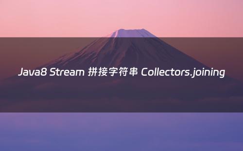Java8 Stream 拼接字符串 Collectors.joining