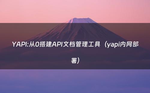 YAPI:从0搭建API文档管理工具（yapi内网部署）