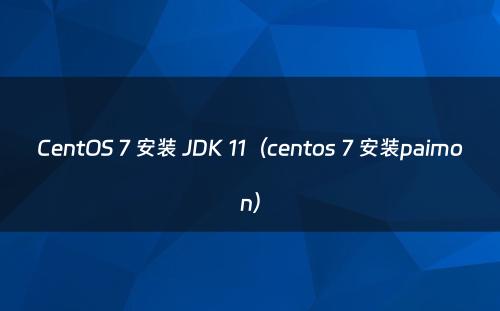 CentOS 7 安装 JDK 11（centos 7 安装paimon）