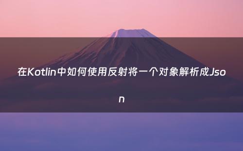 在Kotlin中如何使用反射将一个对象解析成Json