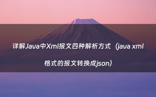 详解Java中Xml报文四种解析方式（java xml格式的报文转换成json）