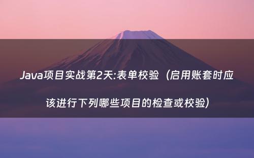 Java项目实战第2天:表单校验（启用账套时应该进行下列哪些项目的检查或校验）
