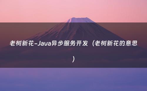 老树新花-Java异步服务开发（老树新花的意思）