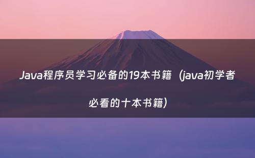 Java程序员学习必备的19本书籍（java初学者必看的十本书籍）