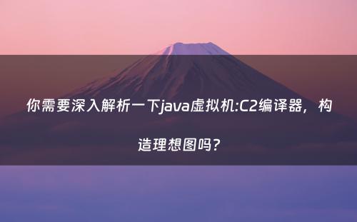 你需要深入解析一下java虚拟机:C2编译器，构造理想图吗?