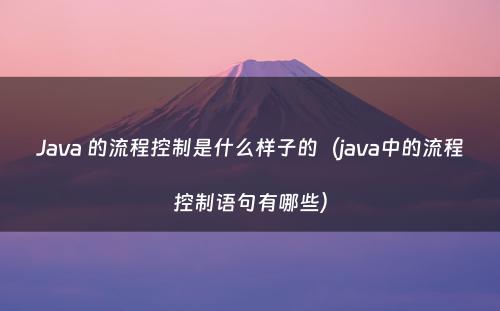 Java 的流程控制是什么样子的（java中的流程控制语句有哪些）