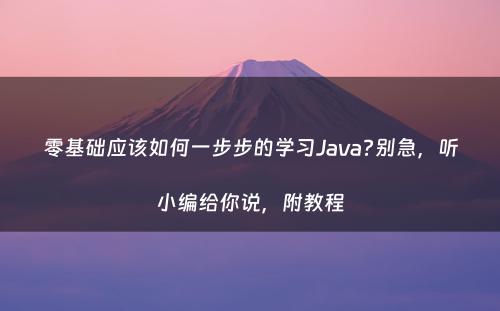零基础应该如何一步步的学习Java?别急，听小编给你说，附教程