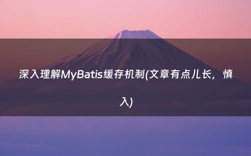 深入理解MyBatis缓存机制(文章有点儿长，慎入)