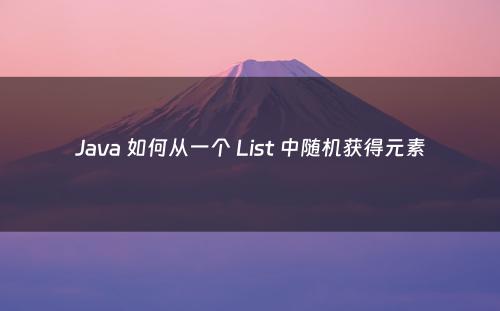 Java 如何从一个 List 中随机获得元素