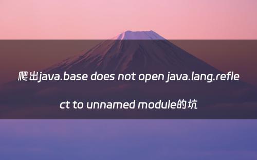 爬出java.base does not open java.lang.reflect to unnamed module的坑